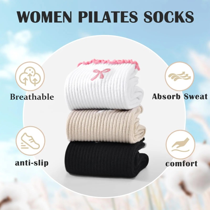 Pilates & Yoga With Harna - Calcetines Profesionales de Yoga, con Correa