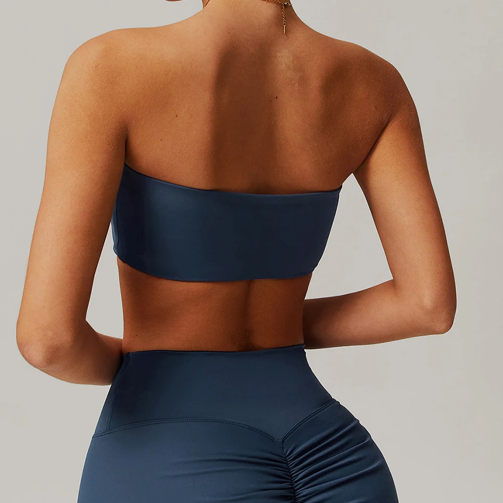 Pilates Yoga Wrap Top - Sujetador deportivo sin costuras para mujer,