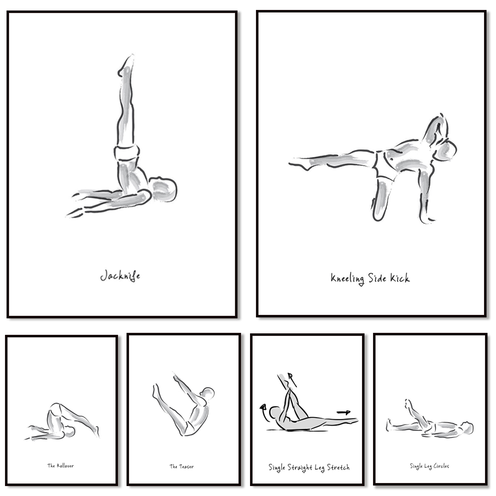 Pilates Yoga Gifts - Infografías en blanco y negro de