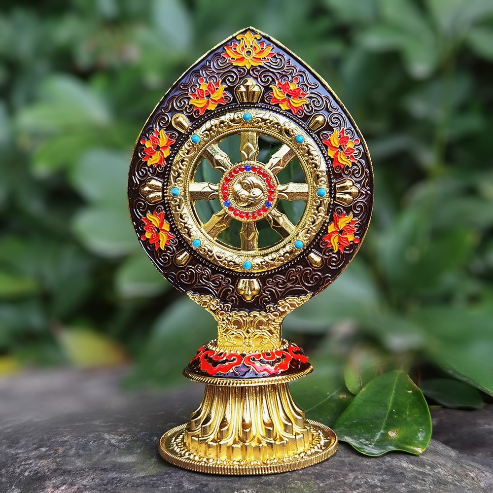 Yoga Wheel Dharma - Rueda de Dharma Tibetana Decorativa para