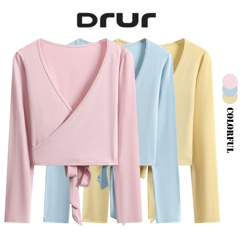 Pilates Yoga Wrap Top - DRUR Camiseta de yoga de manga
