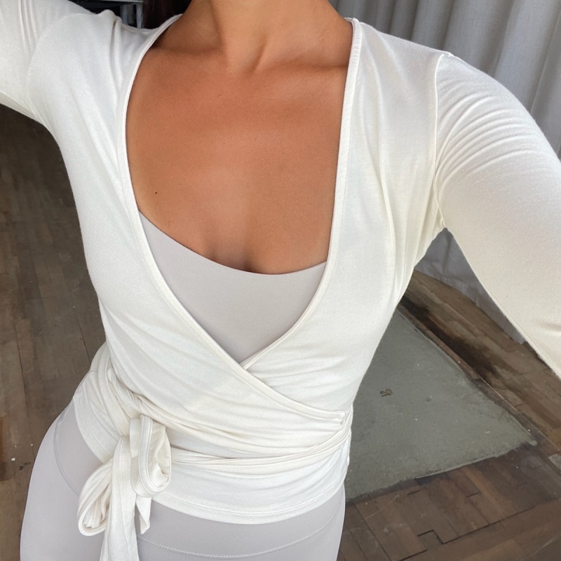 Y2k Ballet Pilates Wrap Top pa - Pilates Yoga Wrap Top reseña y precio